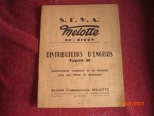 ANCIENNE NOTICE INSTRUCTIONS + CP  DISTRIBUTEUR   ENGRAIS  MELOTTE  TYPES M