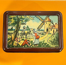 ANCIENNE BOITE PUBLICITAIRE TOLE LITHO  "MEUNIER TU DORS" - SIGNEE BOZZ