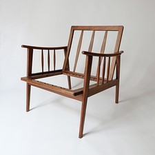 Fauteuil en teck scandinave design vintage des années 70 1970