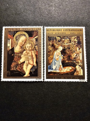 Timbre cameroun tableaux noël - timbre,