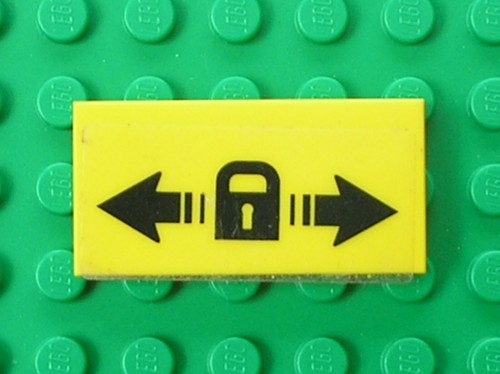 Lego yellow tile 2x4 black - yellow,