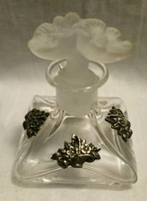 Rare Ancien Flacon De Parfum  Cristalli Puthod Italie Décor Corbeille De Fruits 