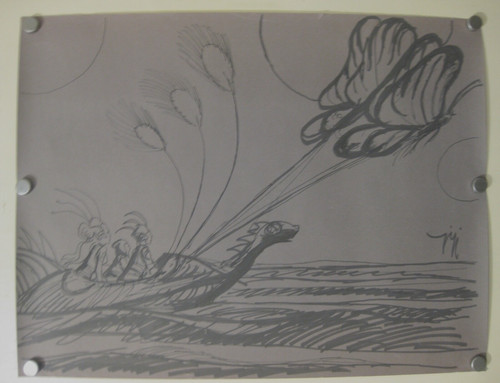 Gigi dessin original sur - dessin, grand