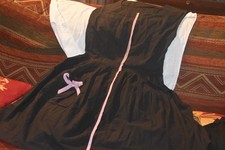 Vêtement ancien :Robe vintage coton noir sans manches