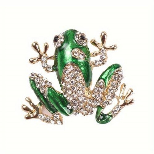 Broche grenouille métal - métal, doré