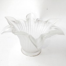 Tulipe Lampe Fleur en Verre Dépoli Relief de Perles