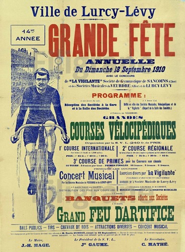 Fête lurcy lévy vélo 1910 - fête,