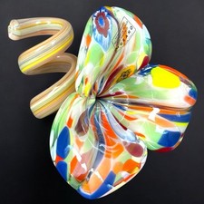 Bougeoir en verre soufflé style Murano vintage déco à la façon des maîtres