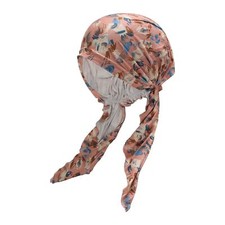 Bonnet turban chimio pour femme Foulard pré-noué Chapeau léger Fleur rose. ta...