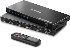 HDMI Switch 4K 60Hz, AVIDGRAM HDMI 2.0 Commutateur 4 in 1 Out, 4 Port HDMI