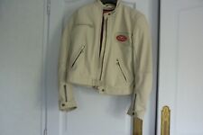 BLOUSON CUIR BLANC FEMME / RACE FEMME  MOTO GUZZY  " TAILLE M "
