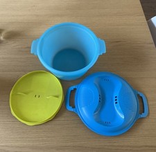 TUPPERWARE cuiseur a riz micro-ondes 2,2L  bleu et vert