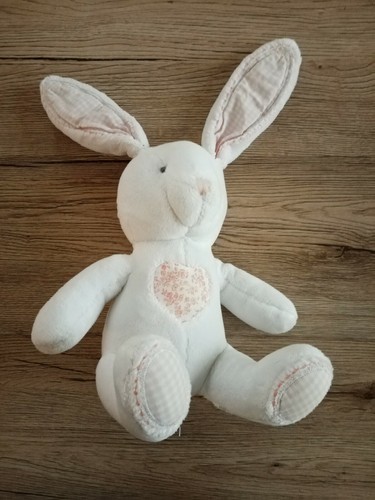 Doudou peluche lapin blanc - peluche,
