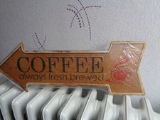 TOLE METAL FLECHE CAFE 45 X 16