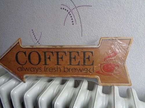 Tole metal fleche cafe - metal,