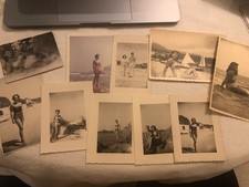 Plage femme en maillot de bain vintage  lot de 10 photos années 1940 et 50