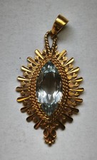 Pendentif or jaune et aigue