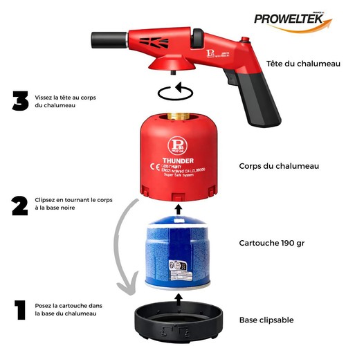 Chalumeau gaz 7kw allumage - gaz,