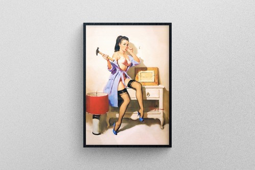 Vintage 1950s pin affiche - vintage, pin-up