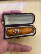 ancien fume cigarette ambre or