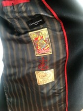 -MANTEAU NOIR HOMME, BRODERIES, COUTURE, CHRISTIAN LACROIX, taille L, comme neuf