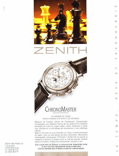 Pub montres zenith - ",