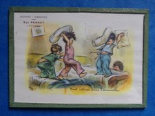 D) ancien sous-verre GERMAINE BOURET publicité Boucherie Pernet Langres