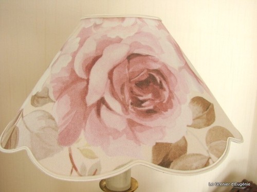 Abat jour festonné roses - festonné,