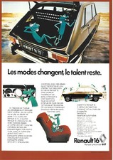FICHE TECHNIQUE PUBLICITAIRE / RENAULT 16 TX