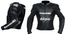 KAWASAKI Veste en Cuir de Moto Veste en Cuir Motard Veste de Motard en Cuir 52