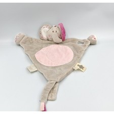 Doudou plat Eléphant Nina Kali gris rose fleurs NOUKIE'S - 35486