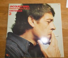 LOT DE 3 VINYLES 33T. JACQUES BREL. AMSTERDAM LES BOURGEOIS LES MARQUISES