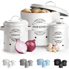 Paniers Ail Pot à Oignon en Métal Set of 3-Pot de pomme de terre, doignon, da...
