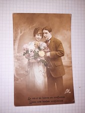 CPA , couple , amour écrite 1915