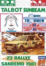 DECAL TALBOT SUNBEAM LOTUS