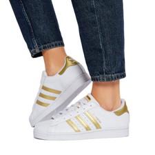 Adidas Superstar Femme Chaussures Blanc Or 36 37 38 39 40 41 Baskets Original
