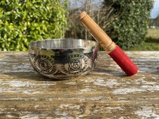 Grand Bol Chantant Tibétain Argenté + Puja 