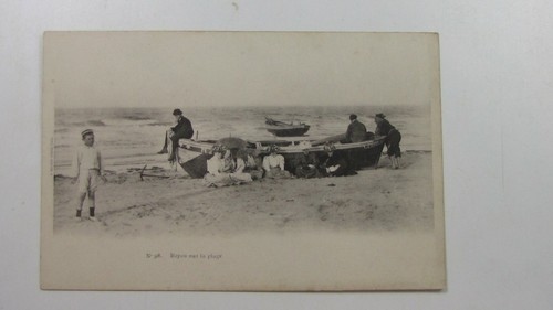 Cpa repos sur plage 1900 - 14,