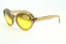 Vintage Design POUILLOUX 852 Yellow Plastic Frame Yellow Gradient Lynx Lens