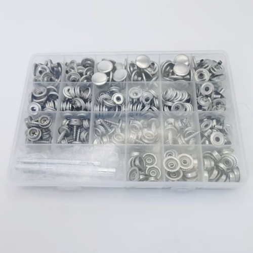 Boutons pression 323pcs acier