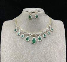 Ensemble Bijoux Indien Wollywood Mariage Plaqué Argent Zircone Mariage Femme b32