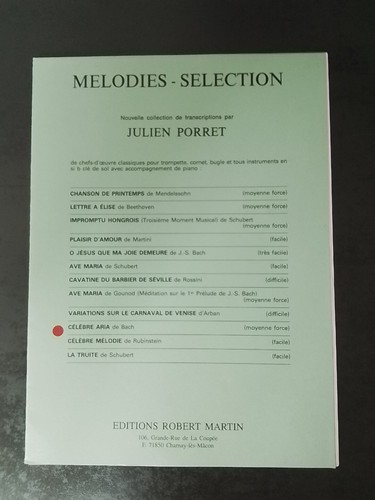 Partition bach porret - -, /