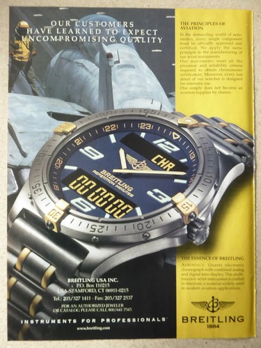 1999 pub montre - montre, breitling