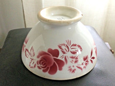 TRÈS GRAND BOL ANCIEN FAÏENCE DIGOIN FRANCE DÉCOR FLORAL TOURNANT ROSE **