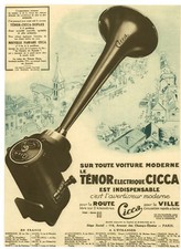Publicité ancienne avertisseur Ténor électrique Cicca issue de magazine