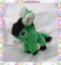 Doudou Peluche Ane Vert Et