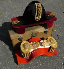 JAPON W.W.2  MARINE EXCEPTIONNEL ENSEMBLE BICORNE + EPAULETTES + COFFRET 
