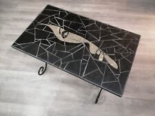 Table basse en fer forgé avec mosaique en verre