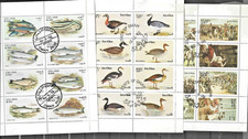 OMAN : 5 feuillets : animaux divers poissons canards militaire