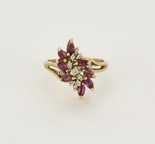Bague vintage or 18k rubis &